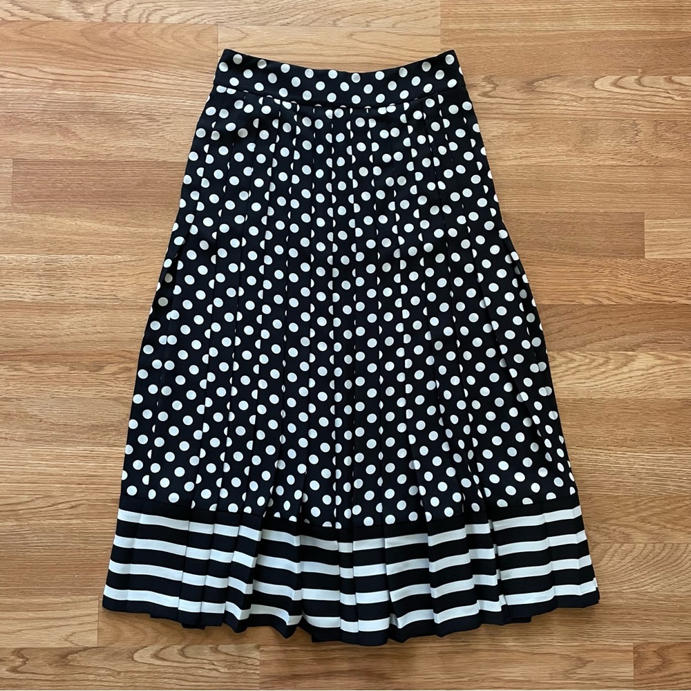 Kate Spade Black and White Polka Dot Midi Skirt
